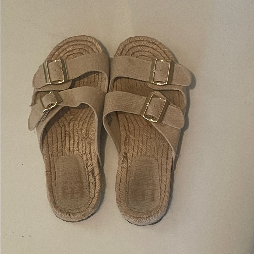Helly Hansen Beige Sandals with Gold Accents